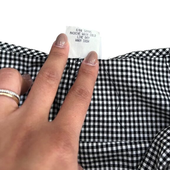 Vintage‎ Clio Gingham Bows Knee Length Skirt Black Size 10 Coquette Euro Summer - Picture 6 of 9